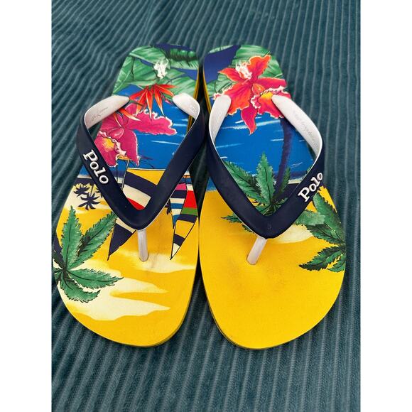 Polo Ralph Lauren Men's Vacation Flip Flops Size 12 - Picture 1 of 3